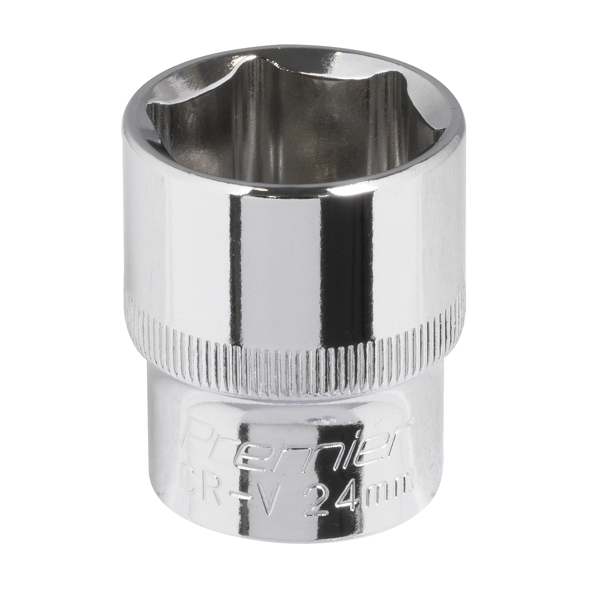 Sealey SP1224 Premier Fully Polished Socket 1/2"Sq Drive 24mm