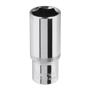 Sealey SP1224D Premier Fully Polished Deep Socket 1/2"Sq Drive 24mm