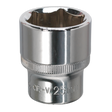 Sealey SP1225 Premier Fully Polished Socket 1/2"Sq Drive 25mm