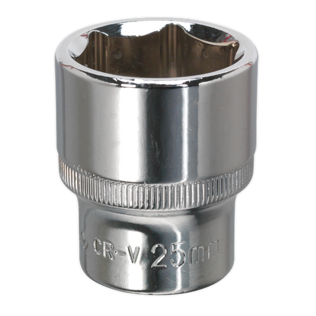 Sealey SP1225 Premier Fully Polished Socket 1/2"Sq Drive 25mm