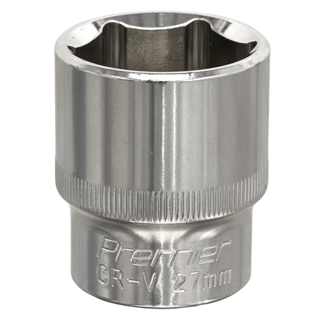 Sealey SP1227 Premier Fully Polished Socket 1/2"Sq Drive 27mm