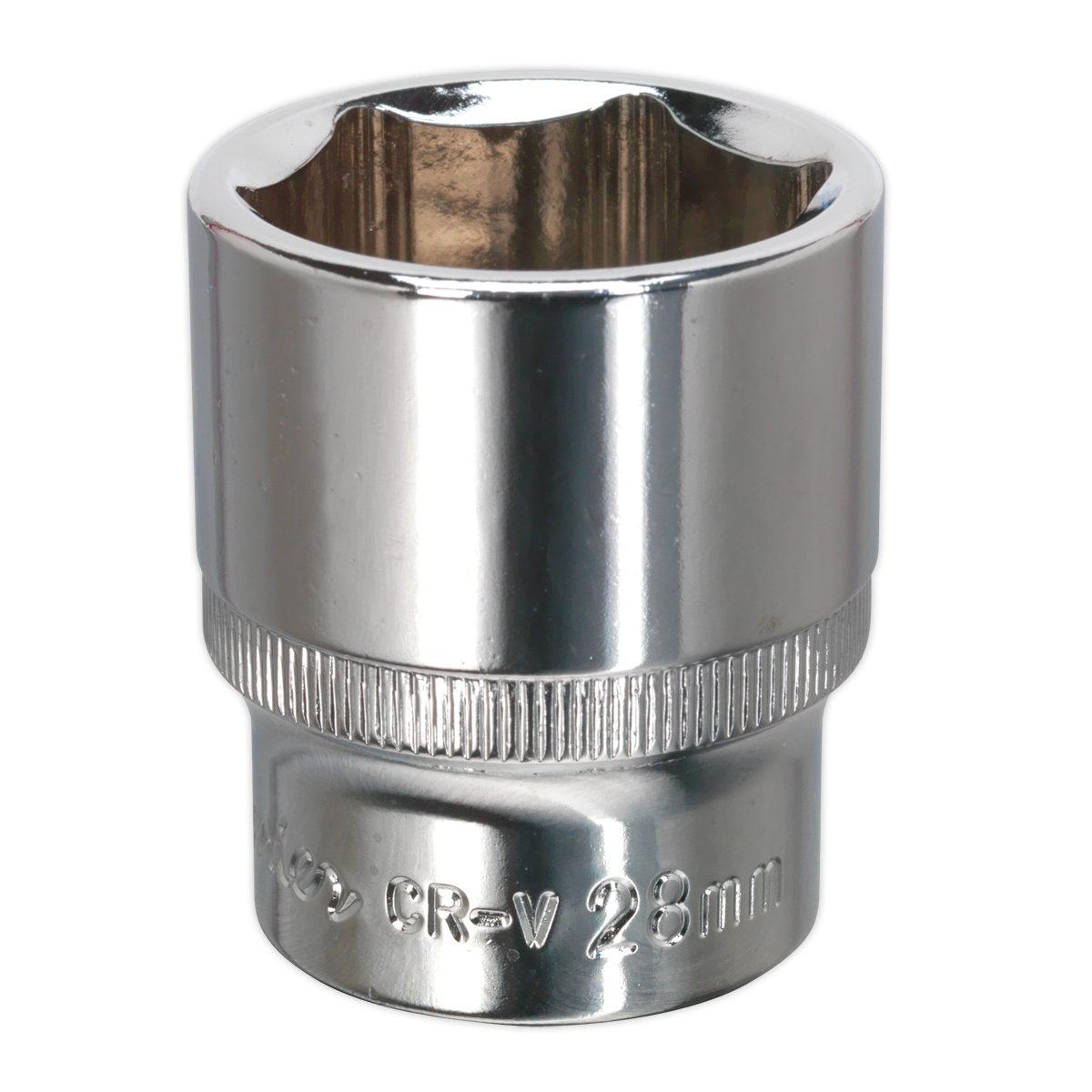 Sealey SP1228 Premier Fully Polished Socket 1/2"Sq Drive 28mm