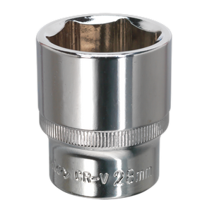 Sealey SP1228 Premier Fully Polished Socket 1/2"Sq Drive 28mm