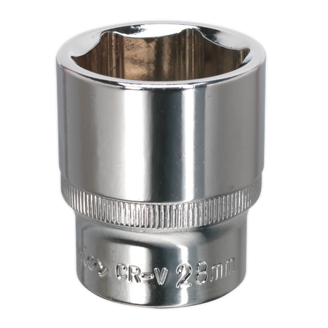 Sealey SP1228 Premier Fully Polished Socket 1/2"Sq Drive 28mm