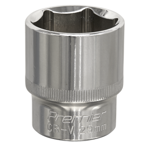 Sealey SP1229 Premier Fully Polished Socket 1/2"Sq Drive 29mm