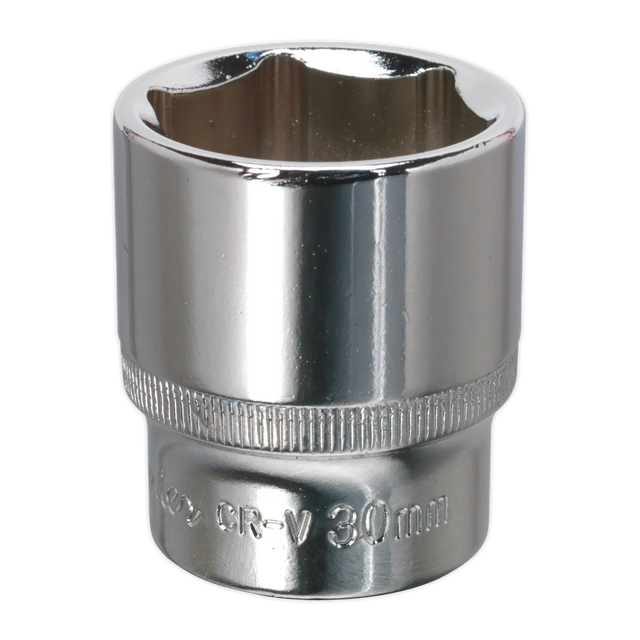 Sealey SP1230 Premier Fully Polished Socket 1/2"Sq Drive 30mm