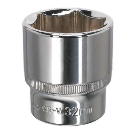 Sealey SP1232 Premier Fully Polished Socket 1/2"Sq Drive 32mm