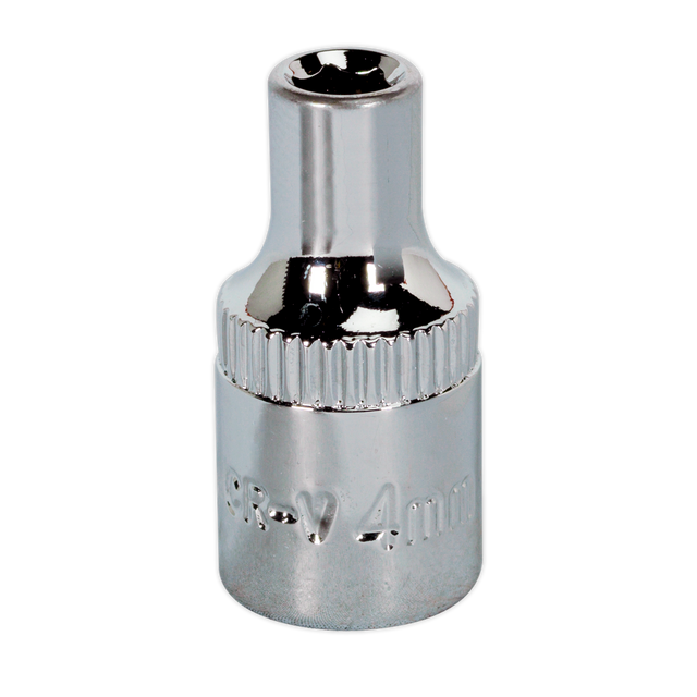 Sealey SP1404 Premier Fully Polished Socket 1/4"Sq Drive 4mm