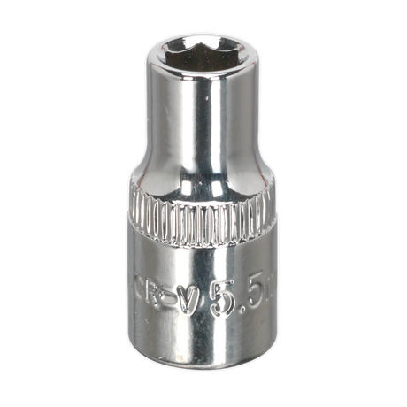 Sealey SP14055 Premier Fully Polished Socket 1/4"Sq Drive 5.5mm