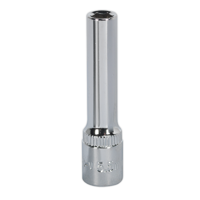 Sealey SP14055D Premier Fully Polished Deep Socket 1/4"Sq Drive 5.5mm