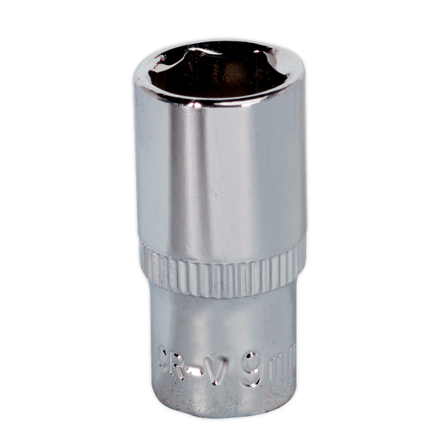 Sealey SP1409 Premier Fully Polished Socket 1/4"Sq Drive 9mm