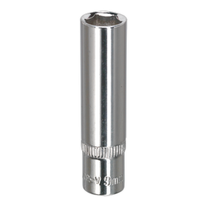 Sealey SP1409D Premier Fully Polished Deep Socket 1/4"Sq Drive 9mm