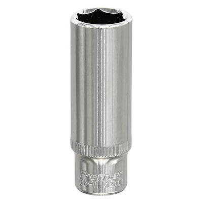 Sealey SP1412D Premier Fully Polished Deep Socket 1/4"Sq Drive 12mm