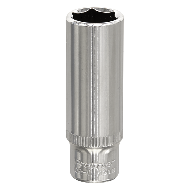 Sealey SP1412D Premier Fully Polished Deep Socket 1/4"Sq Drive 12mm