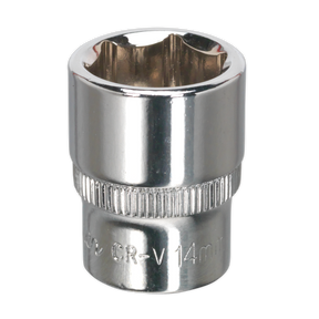 Sealey SP1414 Premier Fully Polished Socket 1/4"Sq Drive 14mm