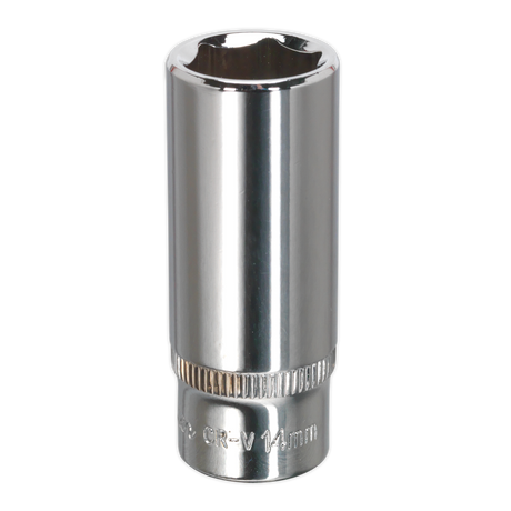 Sealey SP1414D Premier Fully Polished Deep Socket 1/4"Sq Drive 14mm