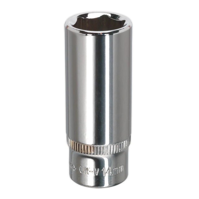 Sealey SP1414D Premier Fully Polished Deep Socket 1/4"Sq Drive 14mm
