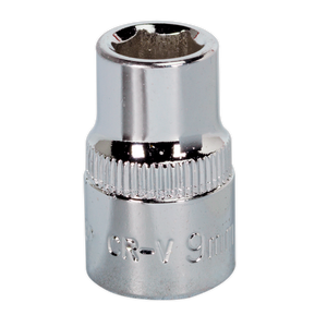 Sealey SP3809 Premier Fully Polished Socket 3/8"Sq Drive 9mm