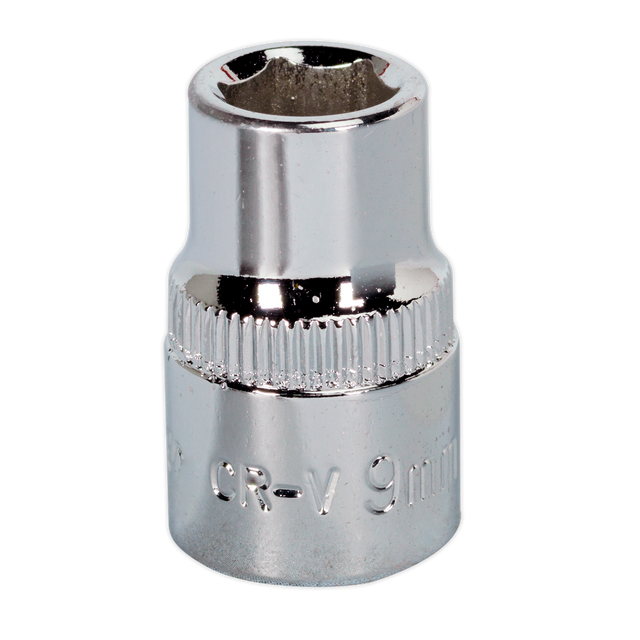 Sealey SP3809 Premier Fully Polished Socket 3/8"Sq Drive 9mm