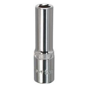Sealey SP3809D Premier Fully Polished Deep Socket 3/8"Sq Drive 9mm