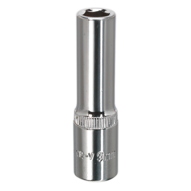 Sealey SP3809D Premier Fully Polished Deep Socket 3/8"Sq Drive 9mm