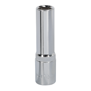 Sealey SP3810D Premier Fully Polished Deep Socket 3/8"Sq Drive 10mm