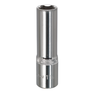 Sealey SP3811D Premier Fully Polished Deep Socket 3/8"Sq Drive 11mm