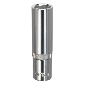 Sealey SP3812D Premier Fully Polished Deep Socket 3/8"Sq Drive 12mm