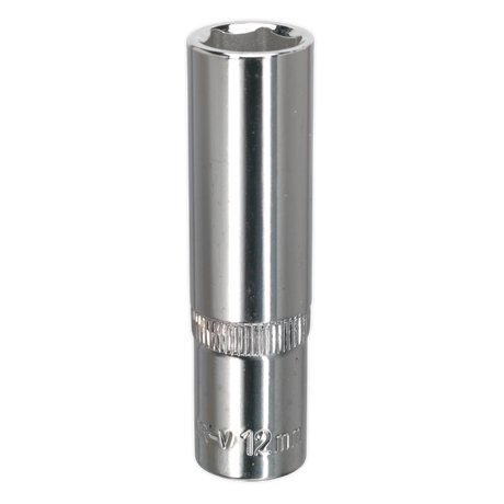 Sealey SP3812D Premier Fully Polished Deep Socket 3/8"Sq Drive 12mm