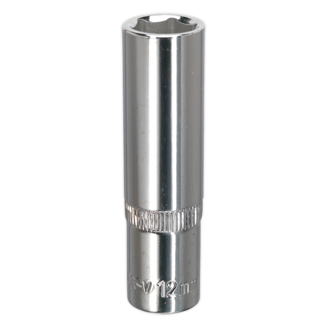 Sealey SP3812D Premier Fully Polished Deep Socket 3/8"Sq Drive 12mm