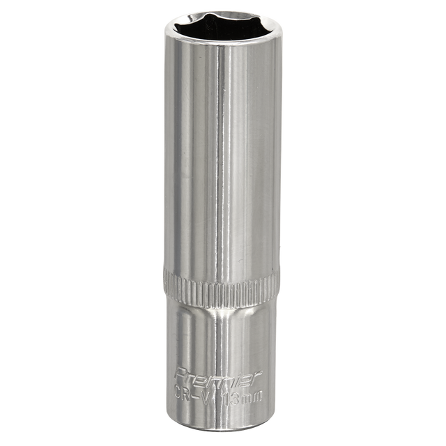 Sealey SP3813D Premier Fully Polished Deep Socket 3/8"Sq Drive 13mm