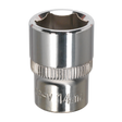 Sealey SP3814 Premier Fully Polished Socket 3/8"Sq Drive 14mm