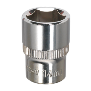 Sealey SP3814 Premier Fully Polished Socket 3/8"Sq Drive 14mm