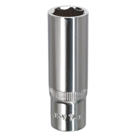 Sealey SP3814D Premier Fully Polished Deep Socket 3/8"Sq Drive 14mm