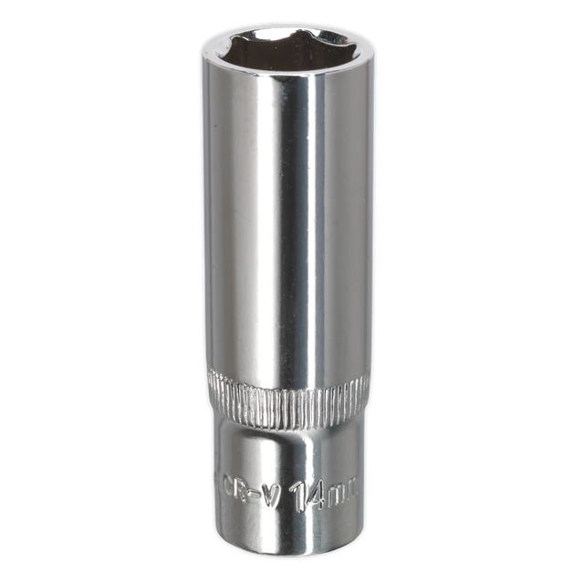 Sealey SP3814D Premier Fully Polished Deep Socket 3/8"Sq Drive 14mm
