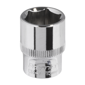 Sealey SP3815 Premier Fully Polished Socket 3/8"Sq Drive 15mm