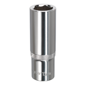 Sealey SP3815D Premier Fully Polished Deep Socket 3/8"Sq Drive 15mm