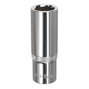 Sealey SP3815D Premier Fully Polished Deep Socket 3/8"Sq Drive 15mm