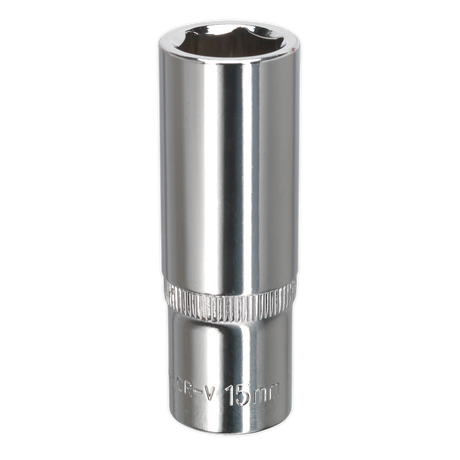 Sealey SP3815D Premier Fully Polished Deep Socket 3/8"Sq Drive 15mm