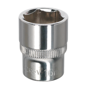 Sealey SP3816 Premier Fully Polished Socket 3/8"Sq Drive 16mm