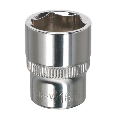 Sealey SP3816 Premier Fully Polished Socket 3/8"Sq Drive 16mm