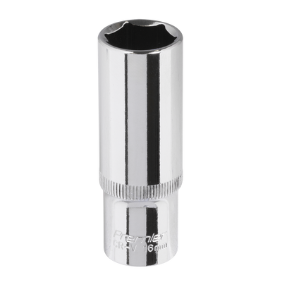 Sealey SP3816D Premier Fully Polished Deep Socket 3/8"Sq Drive 16mm