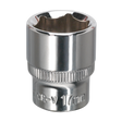 Sealey SP3817 Premier Fully Polished Socket 3/8"Sq Drive 17mm