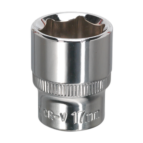 Sealey SP3817 Premier Fully Polished Socket 3/8"Sq Drive 17mm
