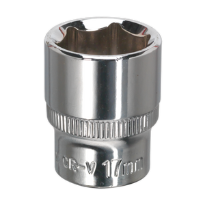 Sealey SP3817 Premier Fully Polished Socket 3/8"Sq Drive 17mm