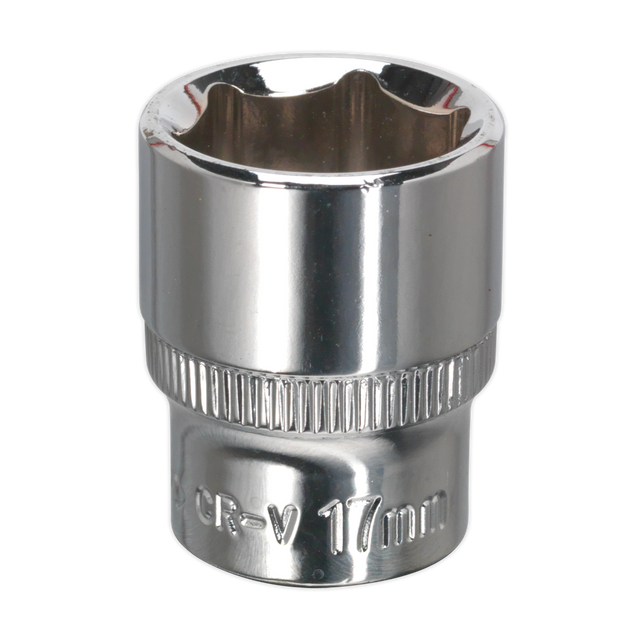 Sealey SP3817 Premier Fully Polished Socket 3/8"Sq Drive 17mm