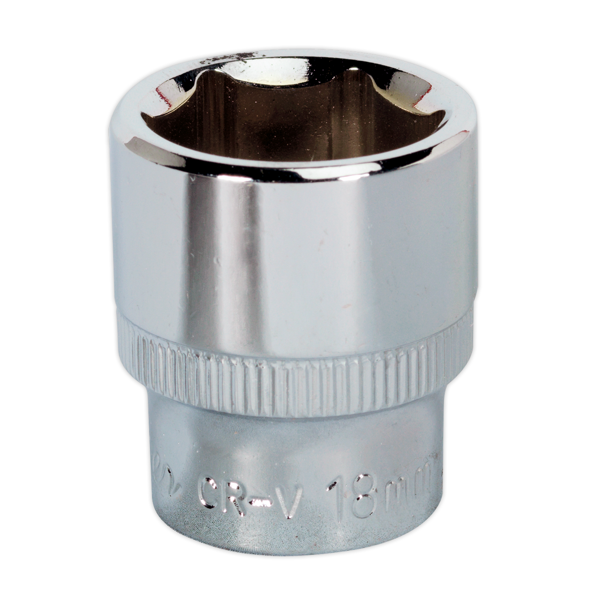 Sealey SP3818 Premier Fully Polished Socket 3/8"Sq Drive 18mm