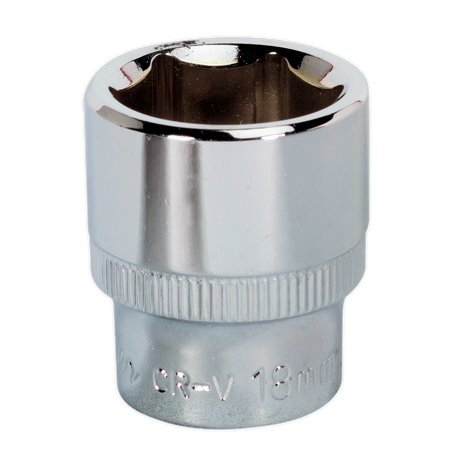 Sealey SP3818 Premier Fully Polished Socket 3/8"Sq Drive 18mm