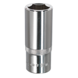 Sealey SP3818D Premier Fully Polished Deep Socket 3/8"Sq Drive 18mm
