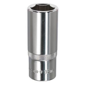 Sealey SP3818D Premier Fully Polished Deep Socket 3/8"Sq Drive 18mm